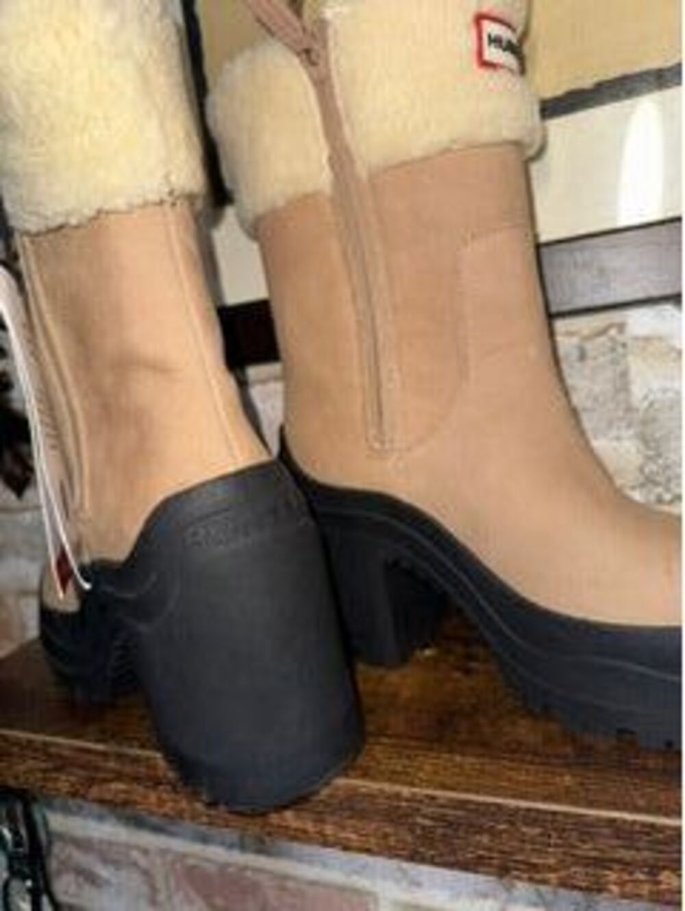 Hunter Marisol Waterproof Shearling Boots Beige 5 ($215) - Picture 6 of 9